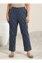 Navy Blue Printed Cotton A-Line Kurta, Trousers and Dupatta Set - 6