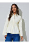 Yellow Smocked Waist Long Sleeves Shirt - 3