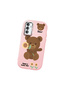 Samsung Galaxy F23 Compatible Case Camera Protector Pink Silicone Couple Phone Case with Bear Pattern - 3