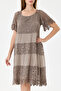 Mink Italian Sequin Embroidered Lace Lined Silk Dress 38 - 44 Size - 6