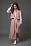 Pink Girl's Zero Sleeve Vest Shirt Collar Dress Set 24749 - 2