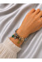 Charm Detailed Parrot and Leaf Figured Steel Handcuff Women's Bracelet – Silver Color