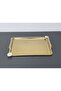 Figured, Metal-Handled, Stainless Steel Rectangular Tray Luxury Presentation Tray Light Gold-Silver - 5