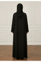 Braided Accent Abaya|Crepe Fabric - 4