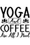Yoga and Coffee Are Enough for Me Printed Women's Oversize T-Shirt - 4