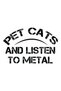 Metal Music Lover's Cat Design Printed Women's T-Shirt - 4
