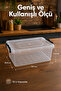 Set of 4 Lockable Lid Storage Containers 10 Lt Transparent Rectangular Microwave Compatible Storage Box - 6