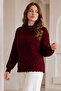 Embossed Knitwear Sweater R4520 Claret Red - 2