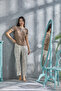 Women's Zebra Patterned Buttoned Pajama Set