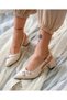 Own Beige Patent Leather Buckle 5 cm Heel Sandals - 6