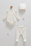 Baby Girl Set 100% Cotton 3-Piece Set with Hat