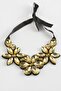 Nhr-Hlss Flower Stone (134525) Collar Necklace-Yellow