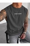 Mood Slient Printed Men's Regular Fit Crew Neck Sports Sleeveless T-Shirt