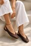 Siena Women's Polka Dot Brown Square Toe Ballerina Slingback - 4