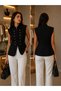 Women's Premium Button Detailed Zippered Vest - 3