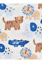 Vizyon New Season Ecru Crew Neck Printed Baby Boy 2-Piece Bodysuit - 8
