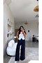 Navy Blue Zr Model Thin Crepe Fabric Trousers - 3