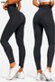 Anthracite High Waist Gathering Diving Fabric No Show Side Seamless Women's Premium Scuba Daily Sports Leggings - 2