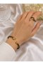 Gold Black Rope Design Steel Handcuff Bracelet – Modern Unisex Bracelet