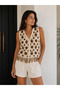 Tassel Detailed Knitted Knitwear Vest - Stone
