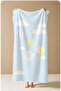 Cute Flower Crowned Rabbit Pink Patterned 70X150 Beach Towel - Digital Printed Fade-Resistant Bath Towel