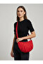 Women's Red Color Quilted Fabric Crossbody Shoulder Bag - 3