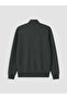 Green Stand Collar Men's Thick Zippered Sweatshirt - 3
