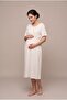 Women's Green Floral Patterned Lace Maternity Nightgown Set - 2