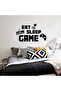 آلة لعبة الحروف الإنجليزية DIY، ملصق حائط بتصميم EAT SLEEP GAME، أسود - 6