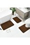 Beige Memory Foam Bathroom Rug Set 3 Piece, Non Slip Extra Soft Absorbent Bath Mats, Machine - 2
