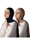 حجاب صلب، وشاح رأس من البوليستر، غطاء رأس طويل للنساء المسلمات، قطعتان |   قماش ناعم ومرن عالي الجودة