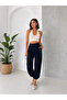 Women's Pleated Waist Elastic Cuff Harem Pants - 2