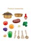 17 Pcs Kitchen Toys Imitated Chef Pretend Cooking Food Play Dinnerware Set Safe Cute Children Girl Toy Gift Fun Game Toy Kitchen Sink with Running Water and Electronic Induction Stove - 3