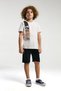 Boys' Premium Cotton Logo Written Comfortable Fit Short Sleeve Shorts Pajama Set - 2