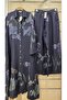 Italian Linen Set Long Tunic Shirt Pants with Sequin Detail - 2