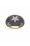 Dark Blue Zircon Stone Star Detailed Adjustable Premium Statement Design Ring