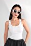 White Staple Detailed Fitted Athlete's Shirt |   Body-Fitting 100% Cotton Knitted Fabric |   Sleeveless Basic Design |   Modern Stylish Daily Casual Comfortable Tops