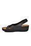 Black Heel Gel Supported Strapped Comfortable Thick Sole Women's Sandals 09-192 Z