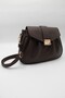 Women's Drawstring Detailed Metal Magnet and Zipper Closure Lined Crossbody Shoulder Bag - 5