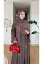 New Season Tuba Dress Abaya Shawl Gift with Floral Embroidery Detail - 5