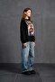 Black Pop-Art Printed Oversize Sweatshirt 18216 - 5