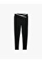 Asymmetrical Ribbed Belted High Waist Slim Fit Sports Leggings - 5