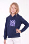 Girl's Printed Kangaroo Pocket Long Sleeve Hooded Sweatshirt - 2