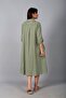 Women's Italian Cotton Pocket Embossed Floral Embroidery Oversize Long Dress - 4