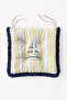 Sea-Themed Jellyfish, Sailboat and Bow Patterned 4-Piece Fringed Puffy Chair Cushion Set - 3