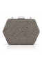 Women's Platinum Crystal Full Stone Hexagonal Evening Dress Bag Boxed Night Portfolio