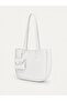 White Shk341 Faux Leather, Zippered, Wallet Charm Gift, Women's Hand, Arm and Shoulder Bag - 7