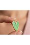 Women's Enamel Heart Earrings - Minimalist Large Heart Stud Earrings - 4