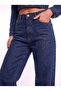Jeans Set Mid Crop Jacket / Wide Leg Pants Dark Blue - 2