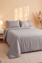 Soft Gray 100% Cotton Ranforce Double Duvet Cover Set – 4 Pieces - 4